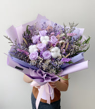 Load image into Gallery viewer, Purple Vibrant Preserved Rose Bouquet