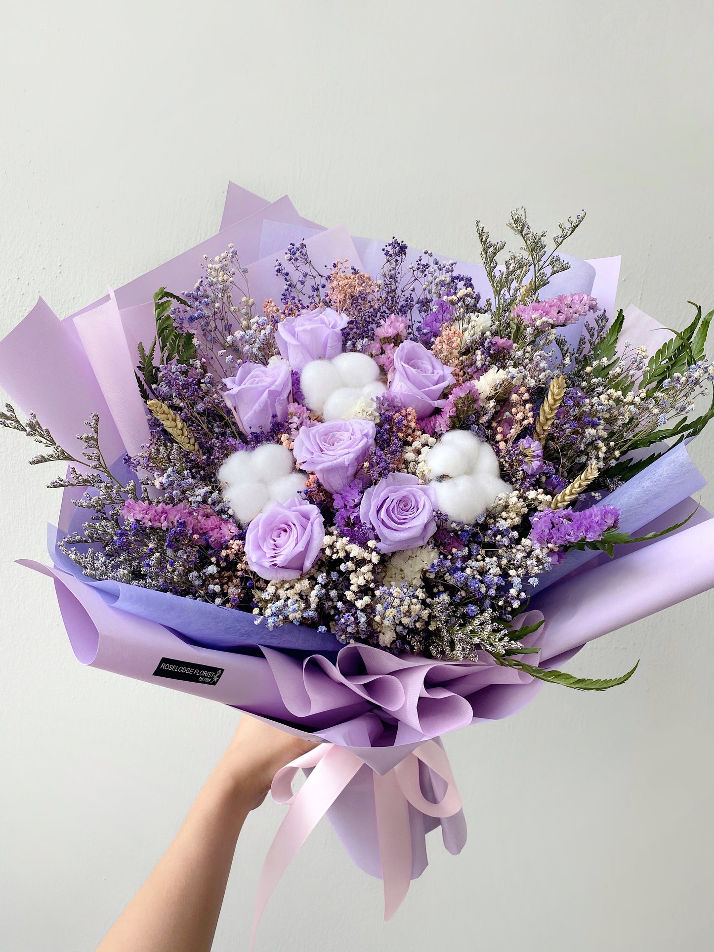 Purple Vibrant Preserved Rose Bouquet