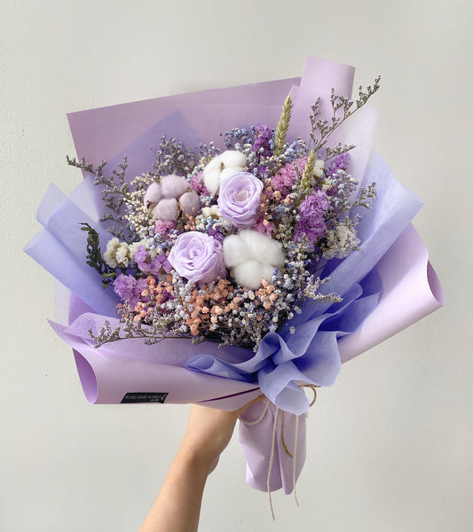 Purple Classic Medium Preserved Rose Bouquet