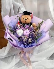 Load image into Gallery viewer, Purple Graduation Preserved Rose Bouquet