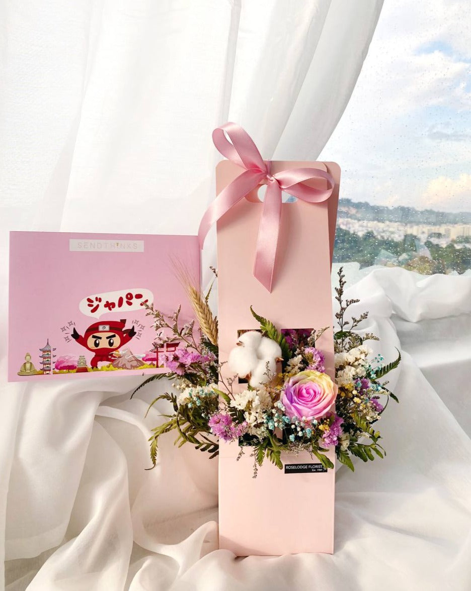 Japan Snack Box & Rainbow Preserved Rose Bloom Box